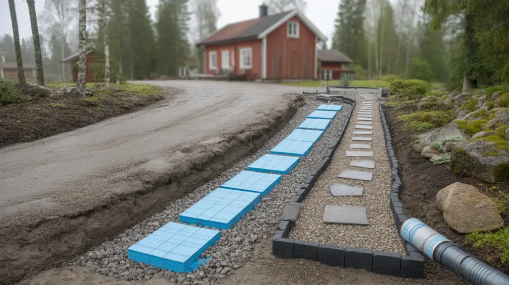 tj lskydd p villatomten undvik tj llyft i uppfart och g ngar med r tt markisolering och dr nerande lager